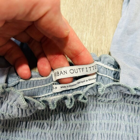 NWOT Urban Outfitters Demi Smocked Peplum Light Blue Tank Top Women's Size Small - Picture 3 of 4